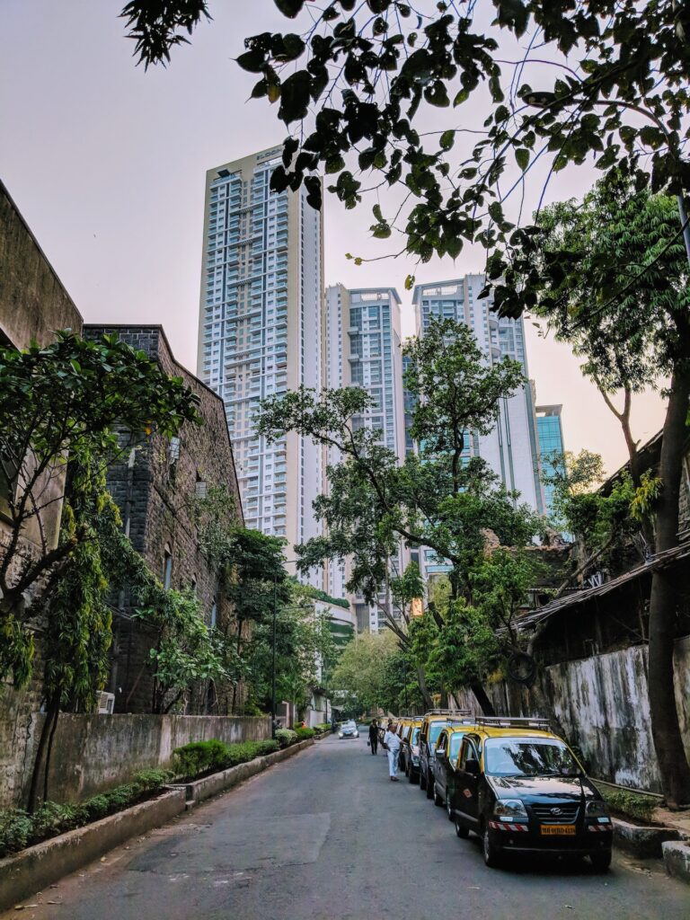 road leading to apartment housing in mumbai maharashtra