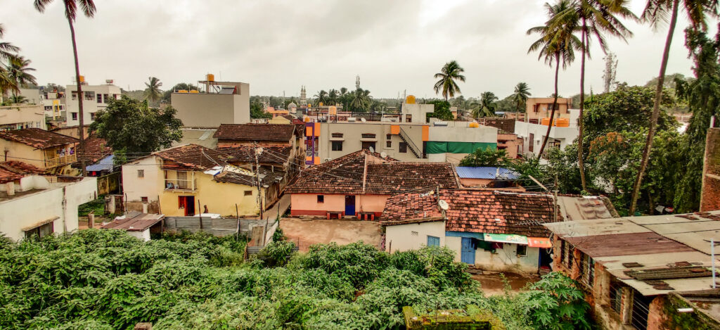 old town dharwad housing with sloping roofs and mangalore tiles in dharwad karnataka india